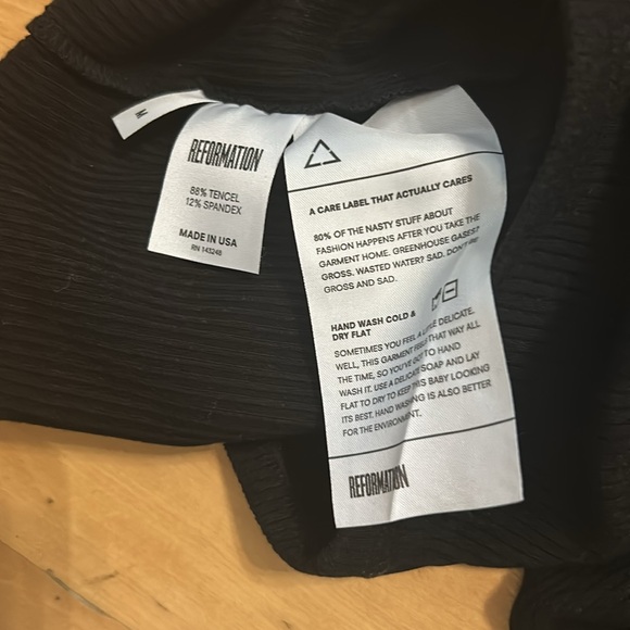 Reformation Ribbed Black Pants - Picture 5 of 6